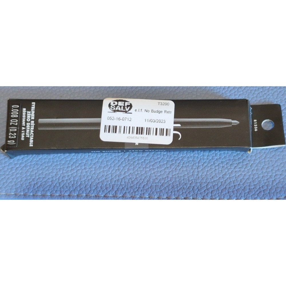 e.l.f. No Budge Retractable Eyeliner, Creamy Ultra-Pigmented Waterproof Charcoal